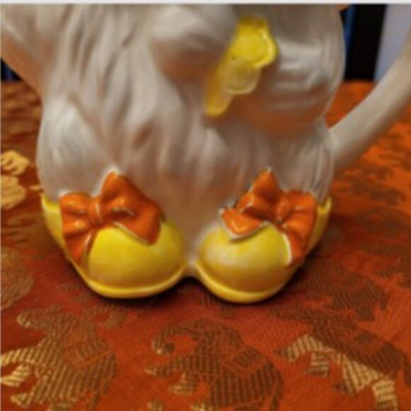 Rare Vintage Lefton Cuddles the Cat/Sunshine Tea Pot Set w/ Cream & Sugar - Picture 5 of 16